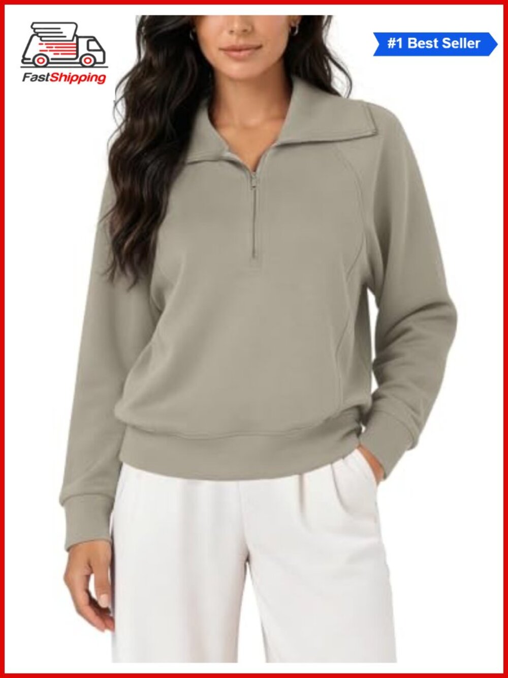✨Modal Soft Half-Zip Sweatshirt Women Long Sleeve Relaxed Fit Collared Pullover